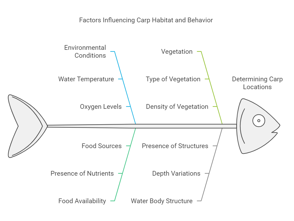 What Environmental Factors Influence Carp Location?